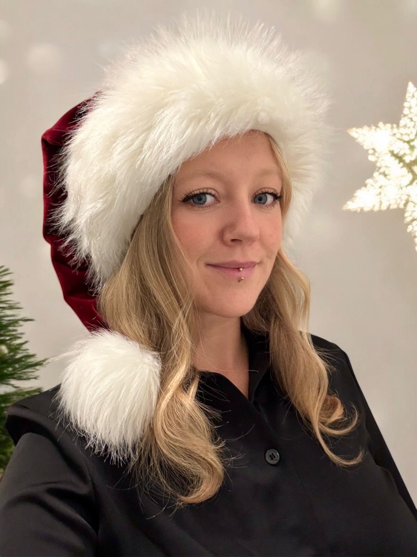 Luxury Velour Santa Hat